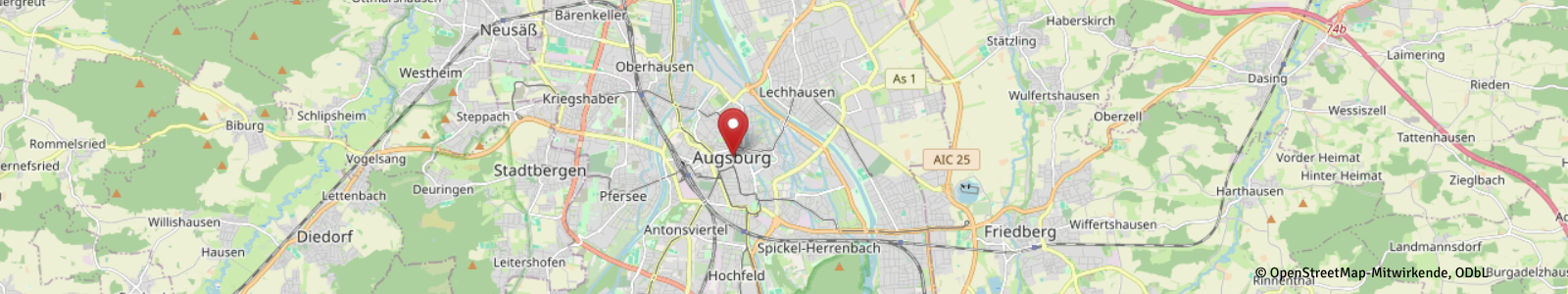 Screenshot Kartenausschnitt Augsburg