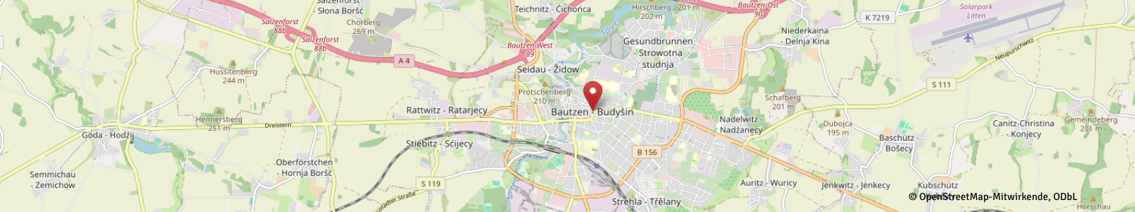 Screenshot Kartenausschnitt Bautzen