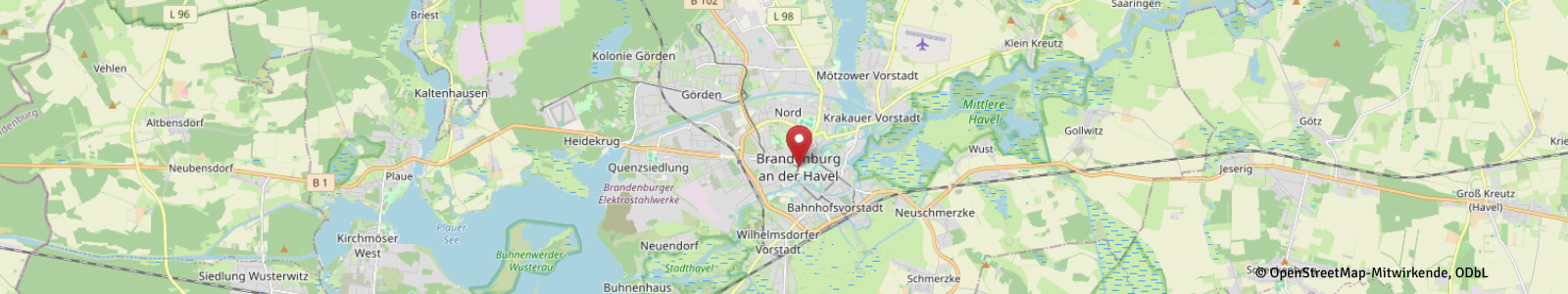 Screenshot Kartenausschnitt Brandenburg Havel