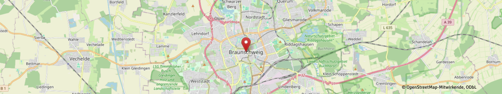Screenshot Kartenausschnitt Braunschweig