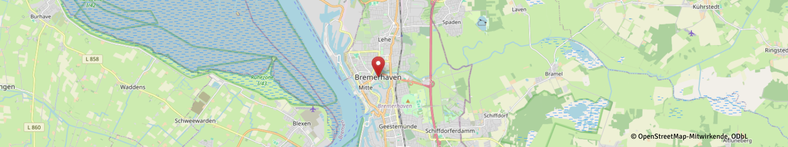 Screenshot Kartenausschnitt Bremerhaven