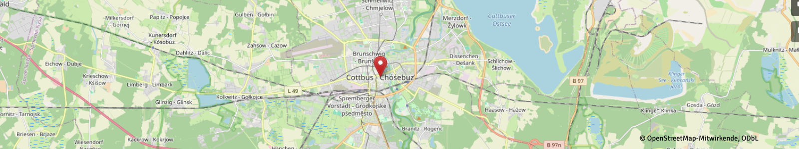 Screenshot Kartenausschnitt Cottbus