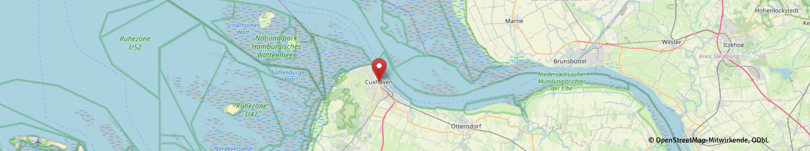 Screenshot Kartenausschnitt Cuxhaven