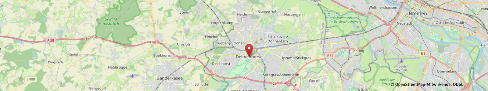 Screenshot Kartenausschnitt Delmenhorst