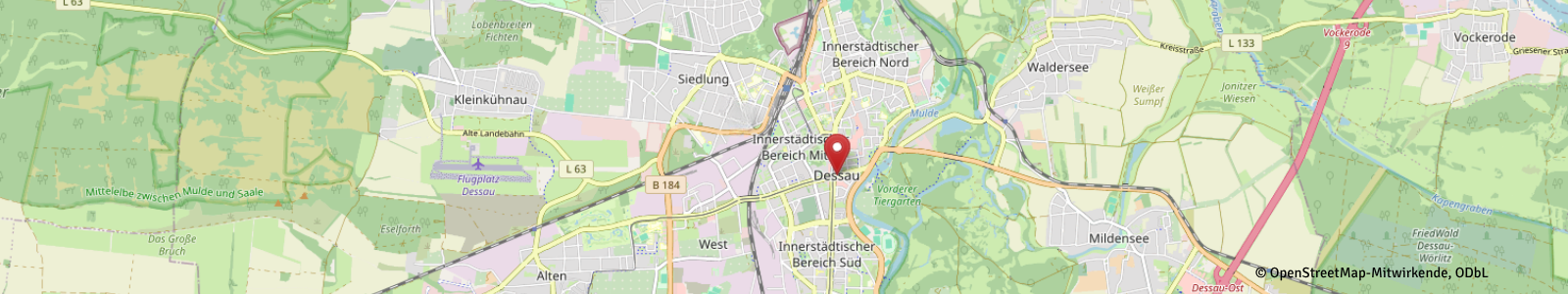 Screenshot Kartenausschnitt Dessau