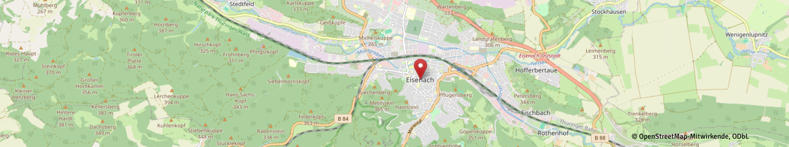 Screenshot Kartenausschnitt Eisenach