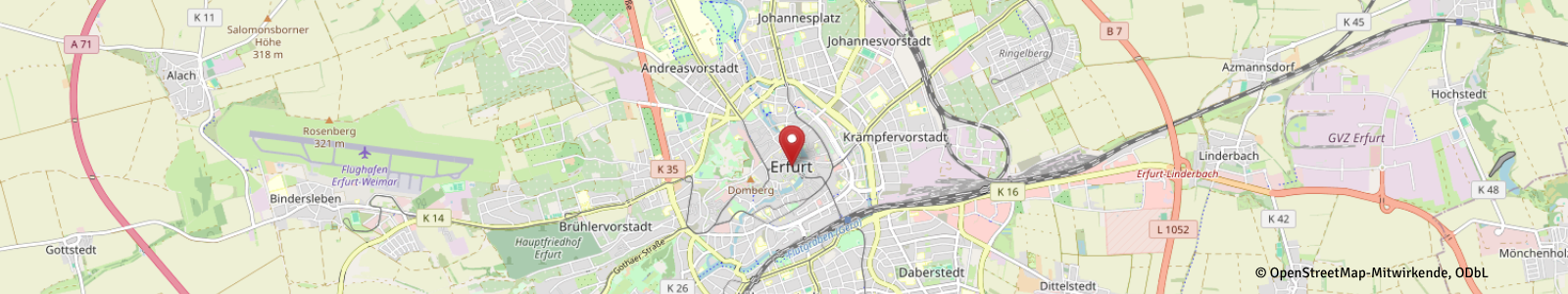 Screenshot Kartenausschnitt Erfurt