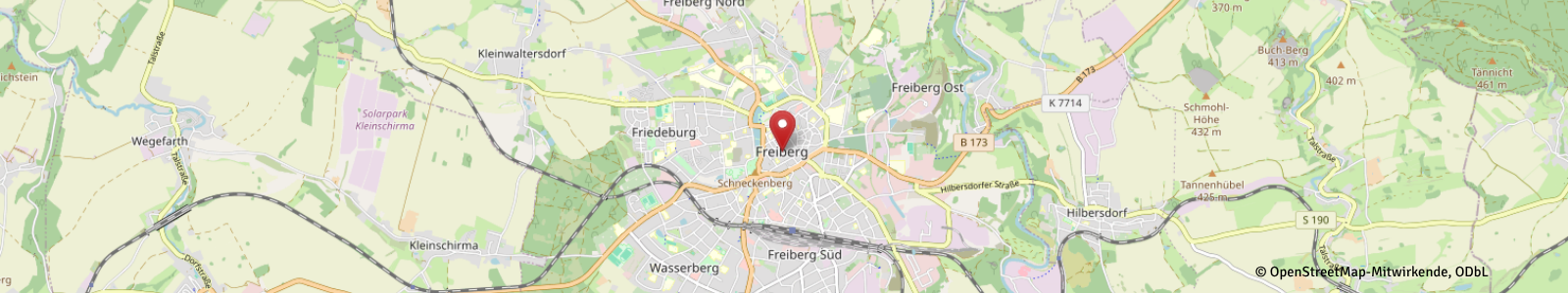 Screenshot Kartenausschnitt Freiberg