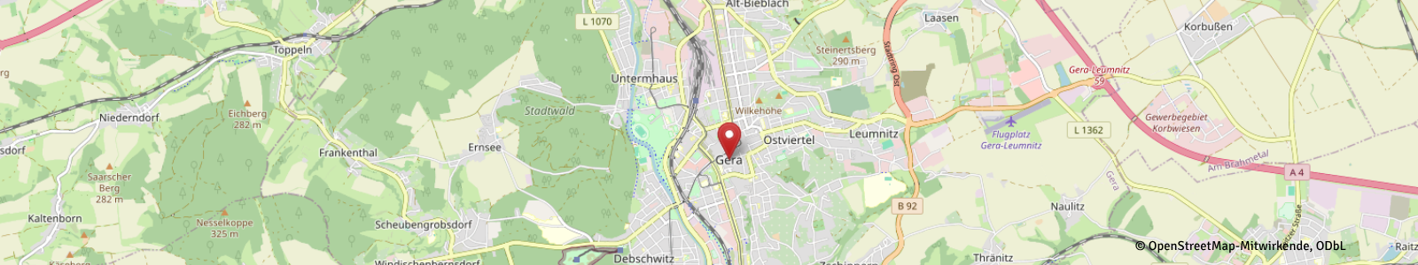 Screenshot Kartenausschnitt Gera