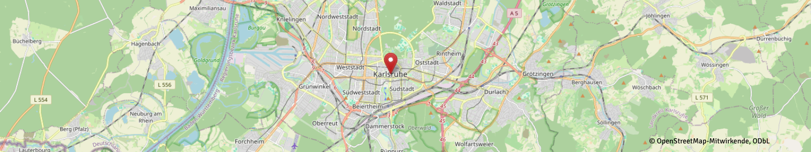 Screenshot Kartenausschnitt Karlsruhe