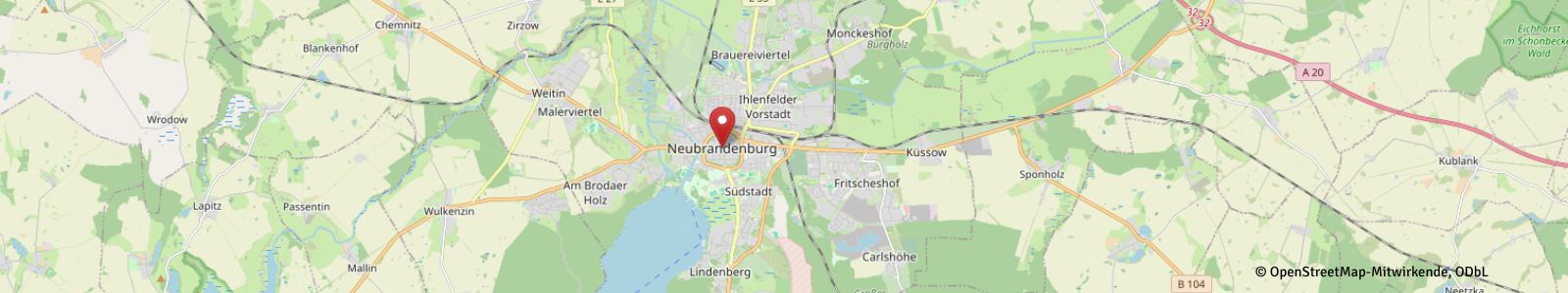 Screenshot Kartenausschnitt Neubrandenburg