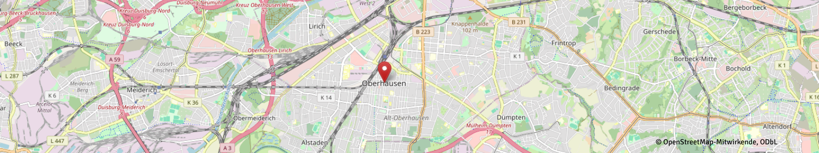 Screenshot Kartenausschnitt Oberhausen