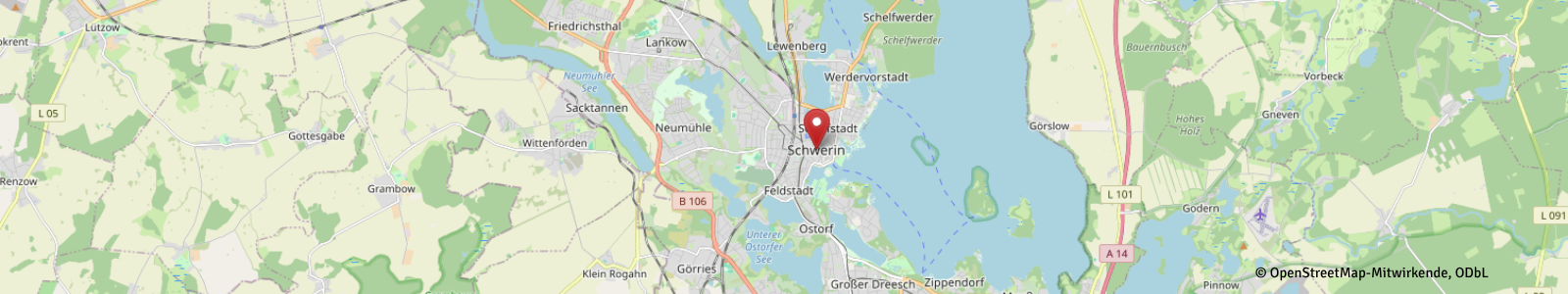 Screenshot Kartenausschnitt Schwerin