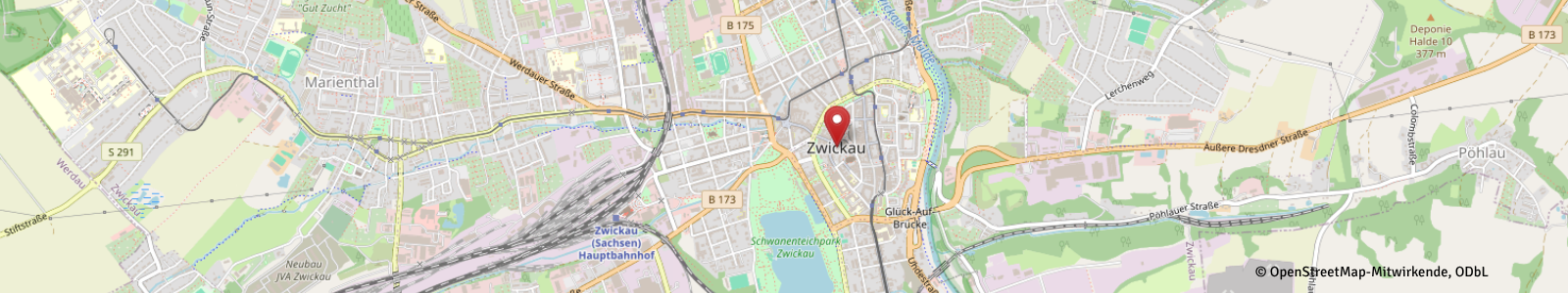 Screenshot Kartenausschnitt Zwickau