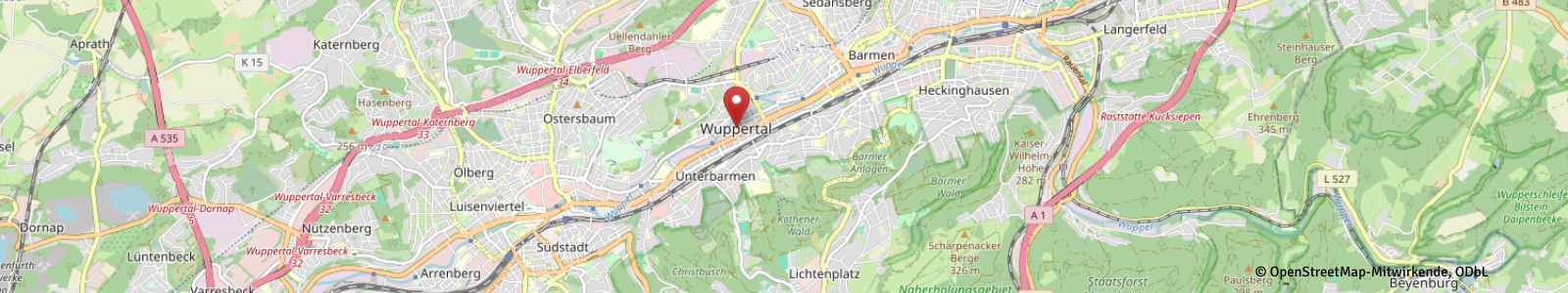 Screenshot Kartenausschnitt Wuppertal