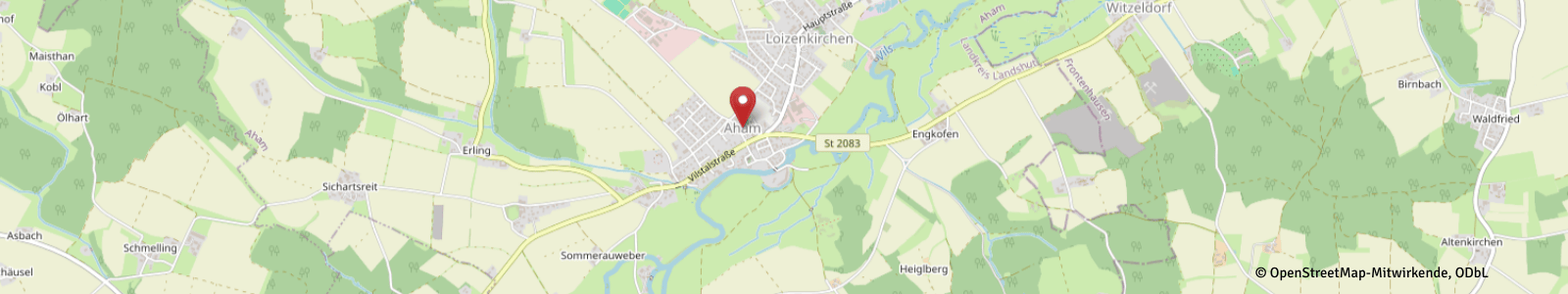 Screenshot Kartenausschnitt Aham